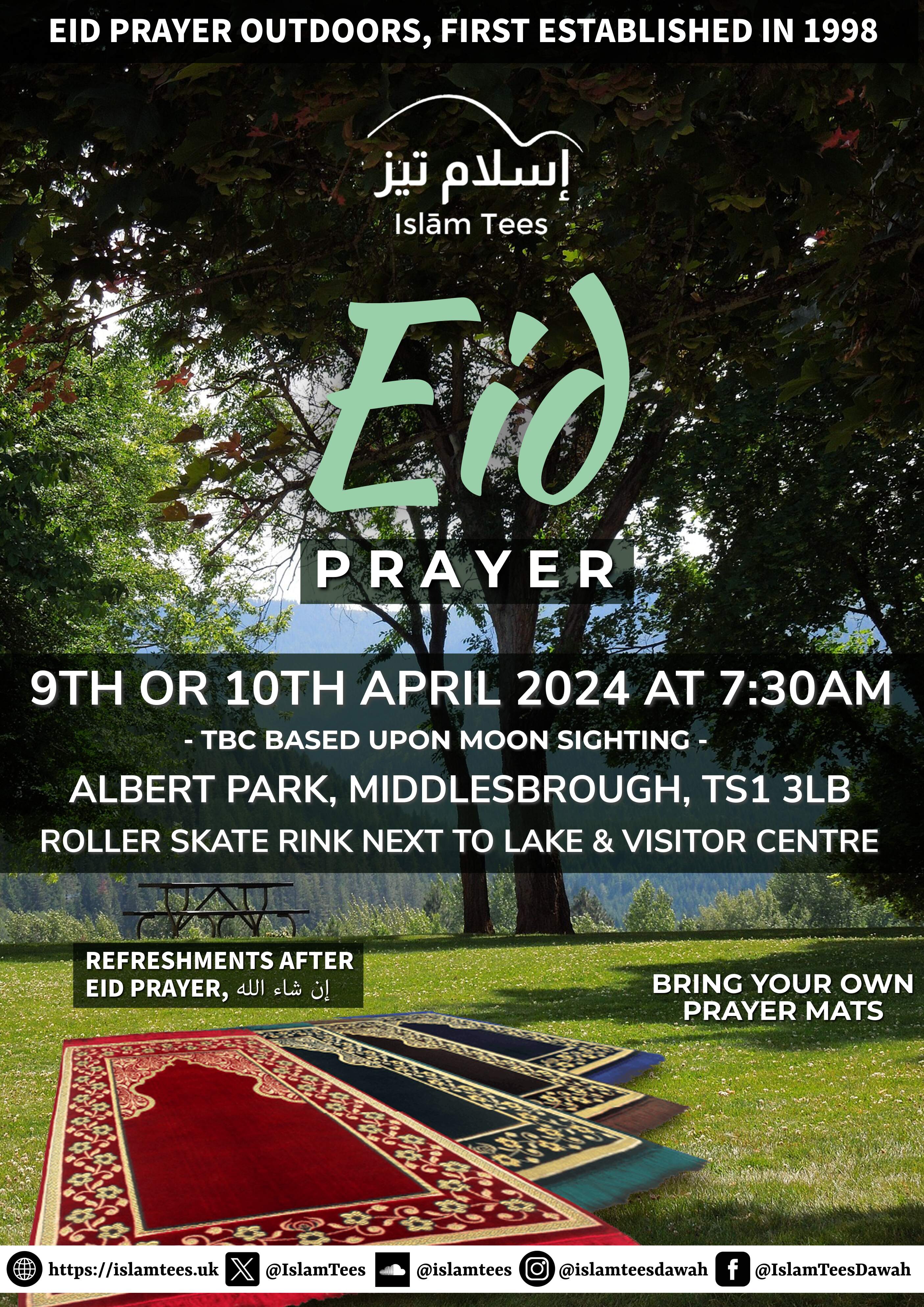 Announcement - Eid ul-Fitr Prayer 2024 in Albert Park, Middlesbrough ...